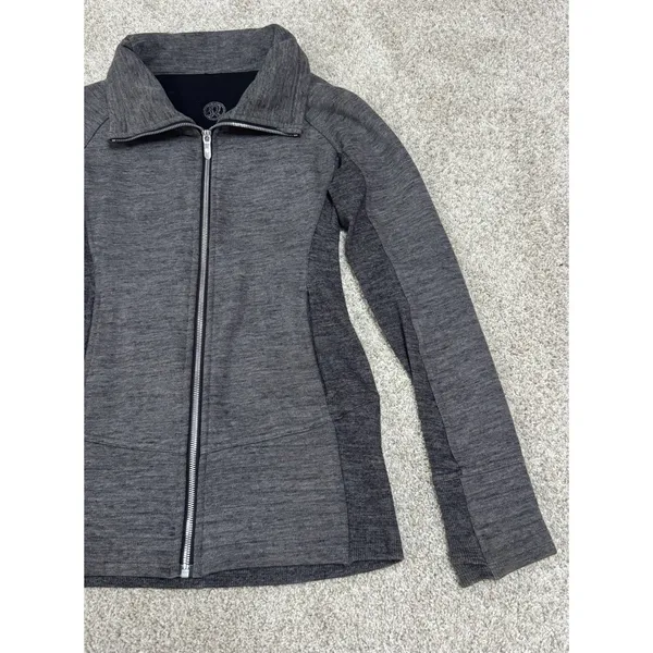 Lululemon Radiant Jacket II Heathered Core Dark Gray Full Zip Size 4 - Image 4