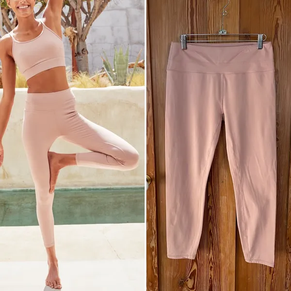 Varley Biona 7/8 Leggings Light Pink Yoga Pilates Barre Size L💛🎀 - Image 9