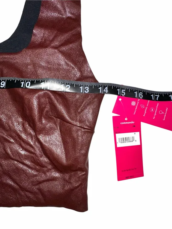 NWT Commando Faux Leather Sleeveless Square Neck Crop Top MEDIUM in Oxblood - Image 4