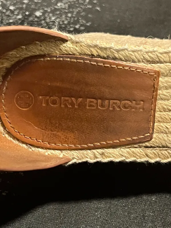 Womens 8M Tory Burch Selby wedge espadrille sandal brown/jute-wrapped platform - Image 12