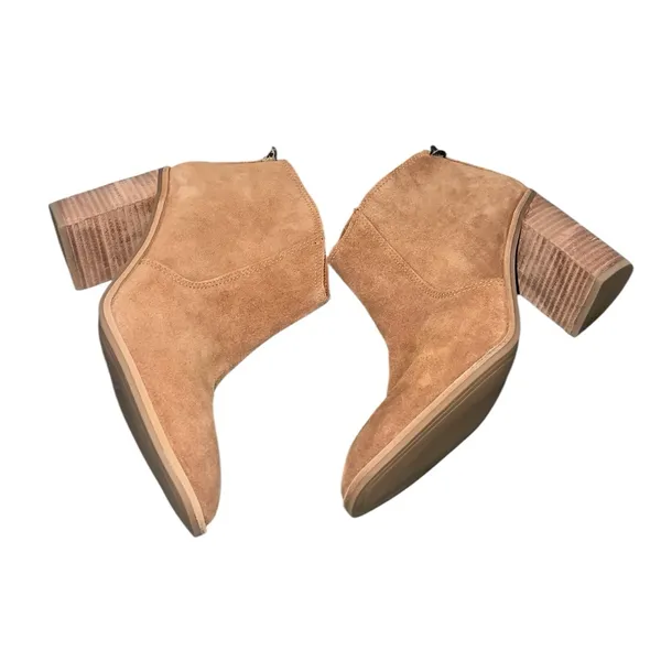 NEW $139 Lucky Brand Women's Pellyon Cortado Tan Suede Ankle Boots 9.5 Leather - Image 9