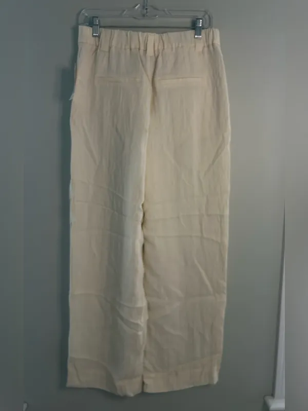 a new day Cream Wide-Leg Linen-Blend Trousers 8 - Image 2