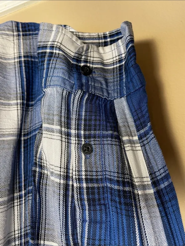 Lauren Ralph Lauren Women’s Plaid Blue White Black LS Button-Up Shirt - Image 7