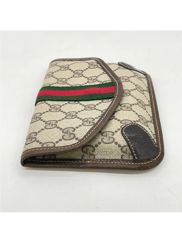 Gucci Beige GG PVC/Leather pouch - Image 5