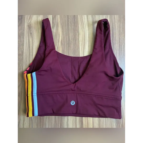 Lululemon Take A Hint Bra Longline Luxtreme Sports Bra - Deep Rouge Size 4 - Image 2