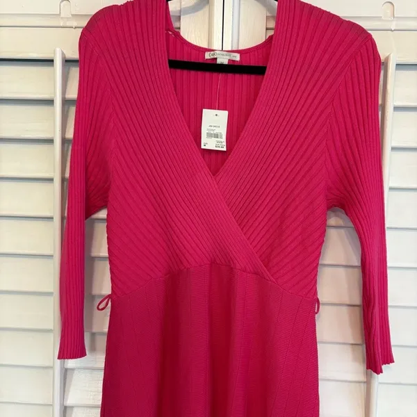 Cato Pink‎ Ribbed Sweater Dress Size Medium - Image 3