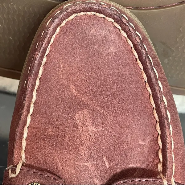 Sperry Womens 6 Red Leather 2 eye Boat Shoes Loafer Burnt‎ Sienna Preppy Classic - Image 7