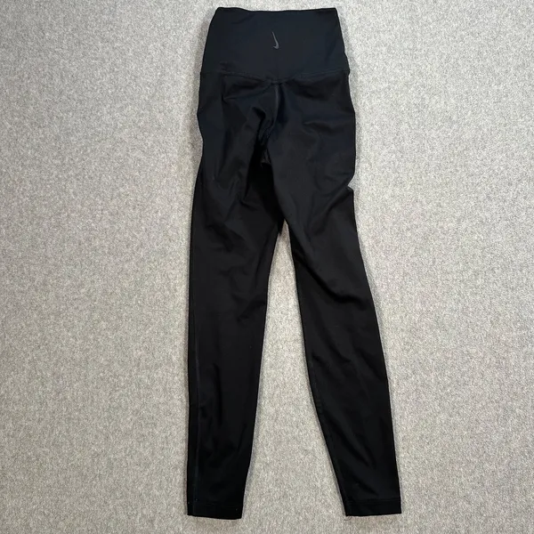 Nike Yoga Leggings Womens XXS High Waisted 7/8 Metallic Trim Dri-Fit DD5772-010 - Image 5