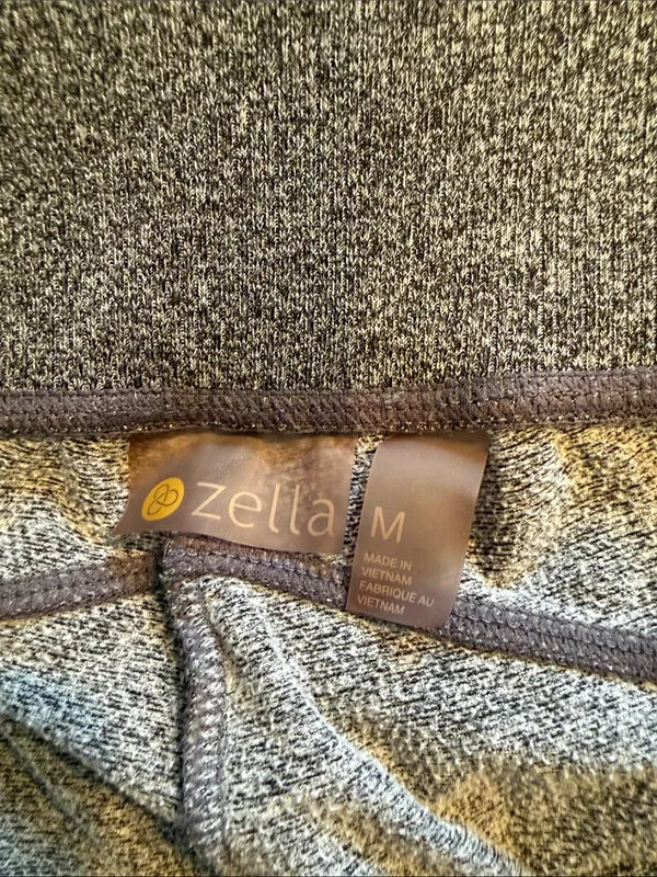 Zella Med Heather Gray Performance Jogger Pants zip pockets wide waistband cozy - Image 7