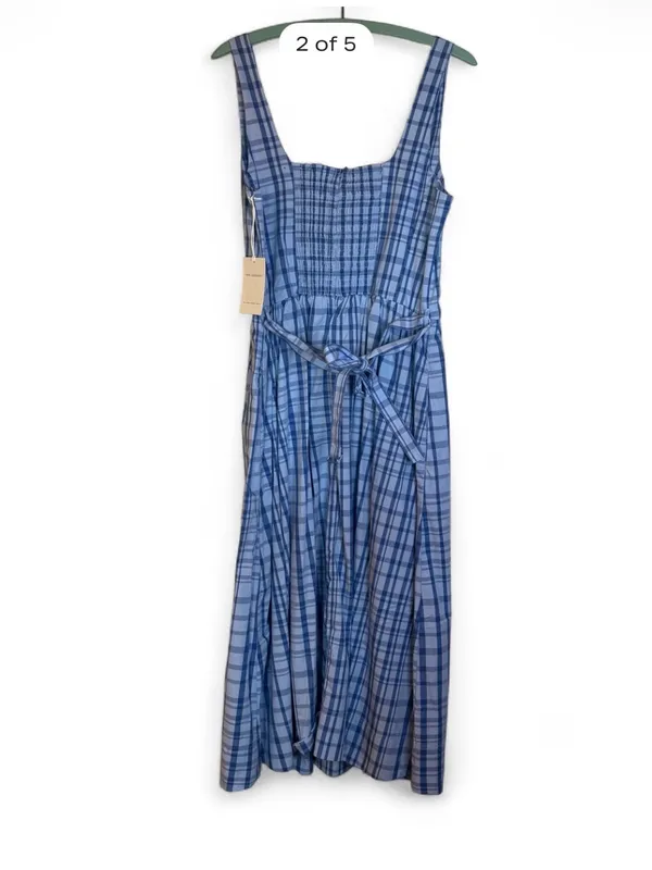 Free Assembly Blue Plaid Mini Dress NWT Size Large - Image 3