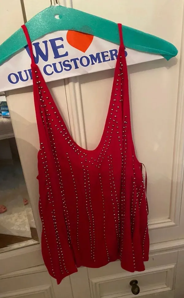 Free People Red Sparkly Top - Image 2