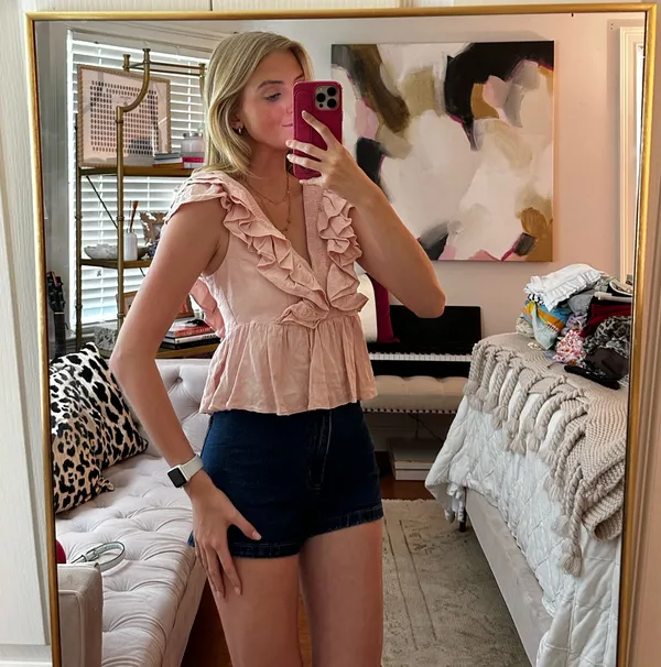 Revolve Aureta ruffle top Pink - Image 2