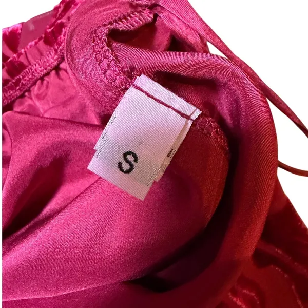 Red Floral Botanical Velvet Burn Out Maxi Skirt - Image 4