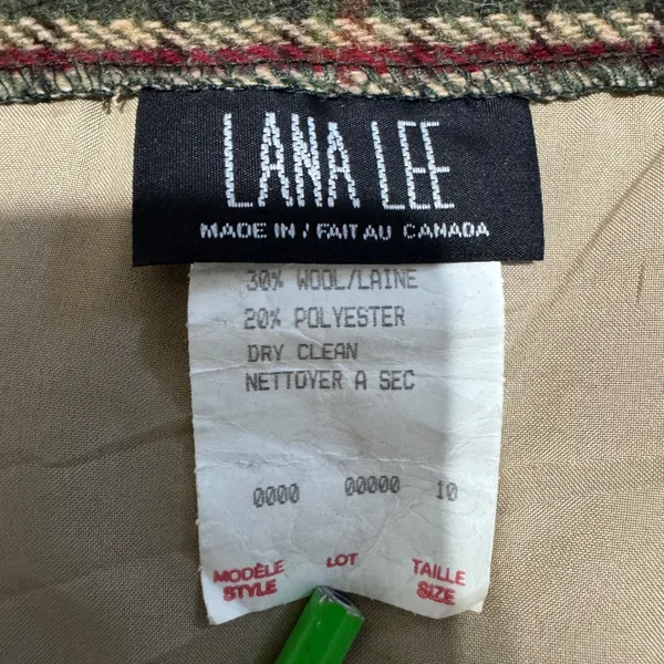 Vintage Luxury Lana Lee‎ Plaid Wool Blend Midi Skirt Sz XS Fringed Hem High Rise - Image 11
