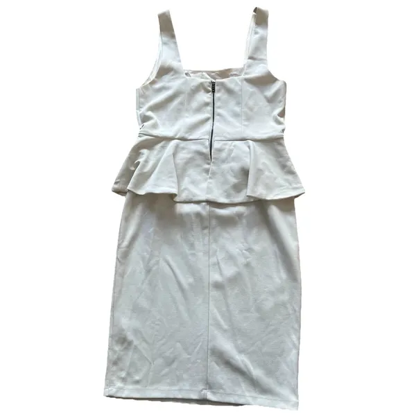 Alice + Olivia Isaac Peplum Sheath Dress Neutral Workwear Office Cocktail Sz S - Image 6