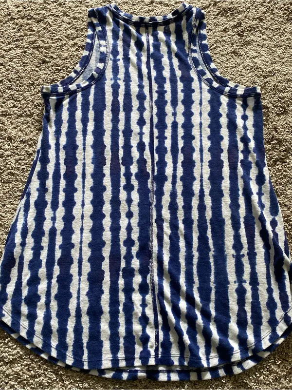 Rail Tie-Dye Stripe Tank Dress- Blue & White - Image 3