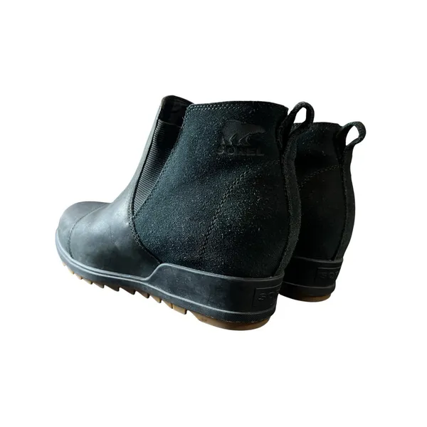 Women’s 8.5 SOREL Evie Bootie Leather Pull-On‎ Ankle Black Chelsea Boots ExCon - Image 4