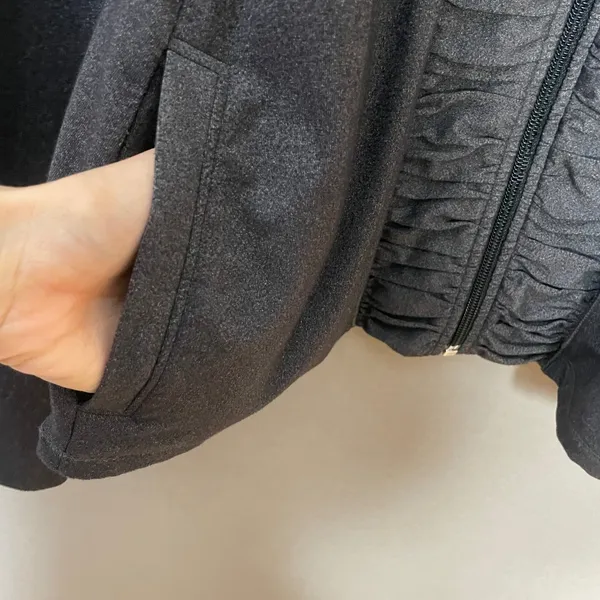 Lucy's Jacket Gray Zip-Up Ruffle Ruching Women Size Medium Athletic Running - Image 13