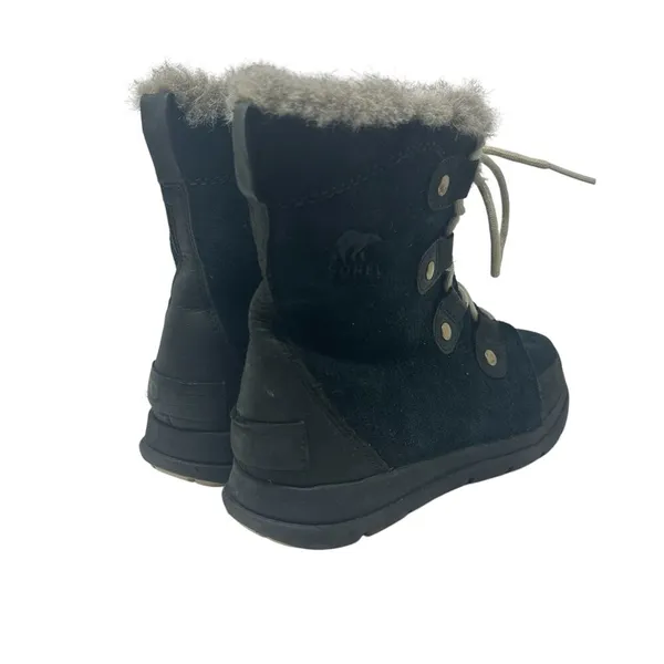 Sorel Explorer Joan Suede Boots Lace-Up Waterproof Weather‎ Black Size US 9.5 - Image 9