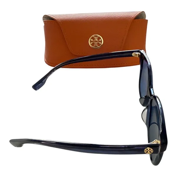 Tory Burch TY7162 Black Square Sunglasses with Gold Logo and Orange Case - Image 4