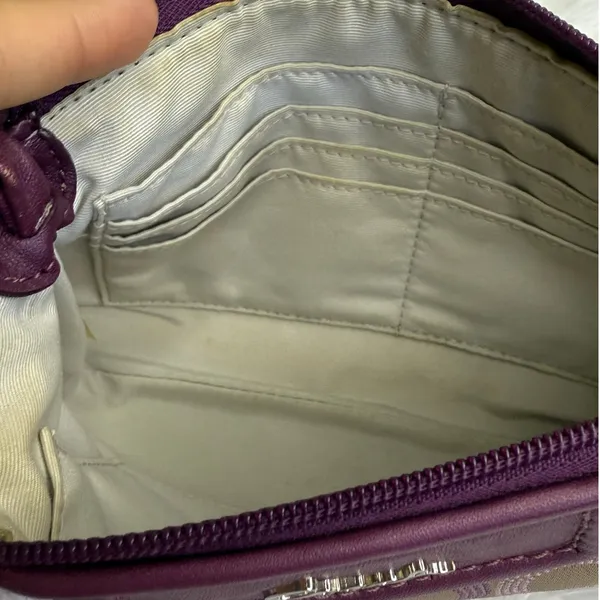 COACH y2k Purple Ashely Signature Canvas Wristlet Mini Purse - Image 8