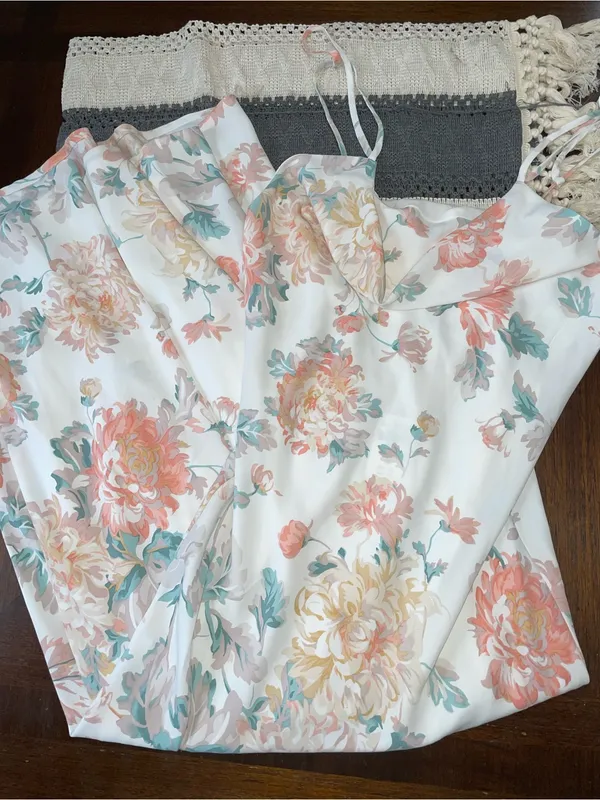 Abercrombie & Fitch Floral Slip Dress Womens small Cowl Neck Satin Midi NWT - Image 2