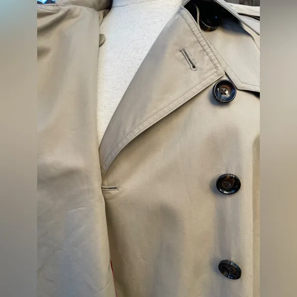 Banana Republic Khaki Double-Breasted Cape Coat Classic Preppy academia fall M - Image 4