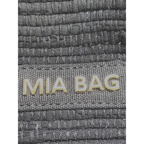 Mia Gypsy Bag Black Woven Tote Fringed Bamboo Handle Boho Handbag - Image 3