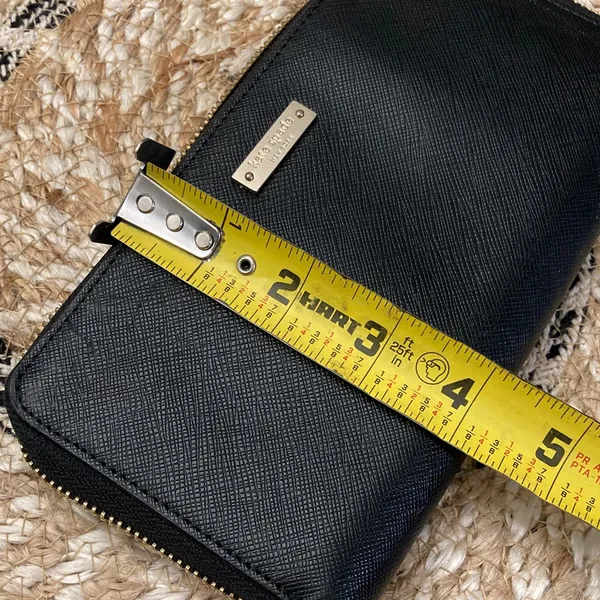 Kate Spade New York Black Leather‎ Zip Around Wristlet Wallet - Image 12