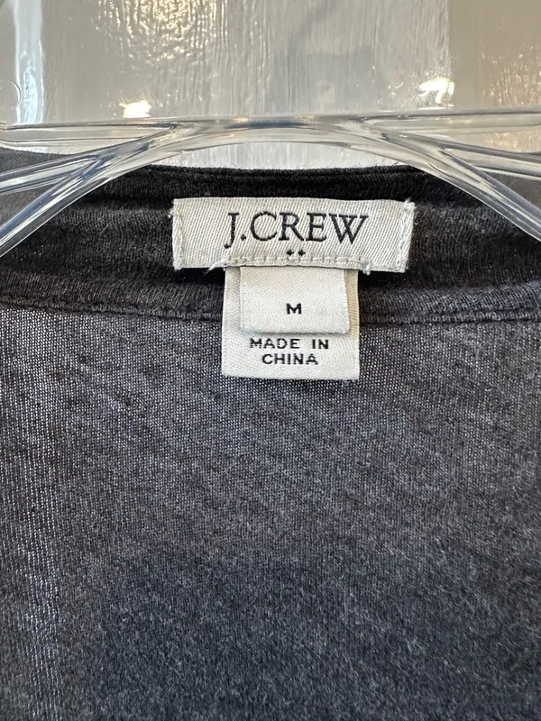 J. Crew Charcoal Open-Front Draped Cardigan - Image 3