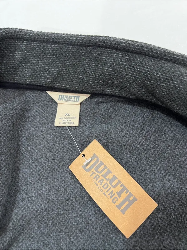 Duluth Trading Co Sweater Vest Fleece‎ Heathered Black Relaxed Fit Size XL - Image 7