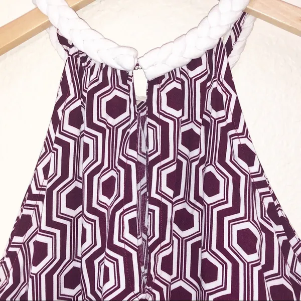NEW Escapada Rope Halter Top Preppy Resortwear Vacation Nautical Geo Print - Image 5