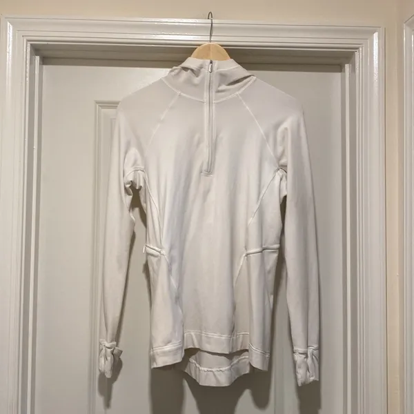 Lululemon warm stabilizer 1/2 zip hoodie Size 6 Cream Athleisure Athletic - Image 2