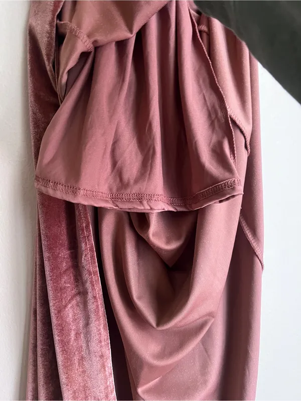 Baltic Born Tatiana Velvet One Shoulder Maxi Dress Desert Rose Size S - Image 8