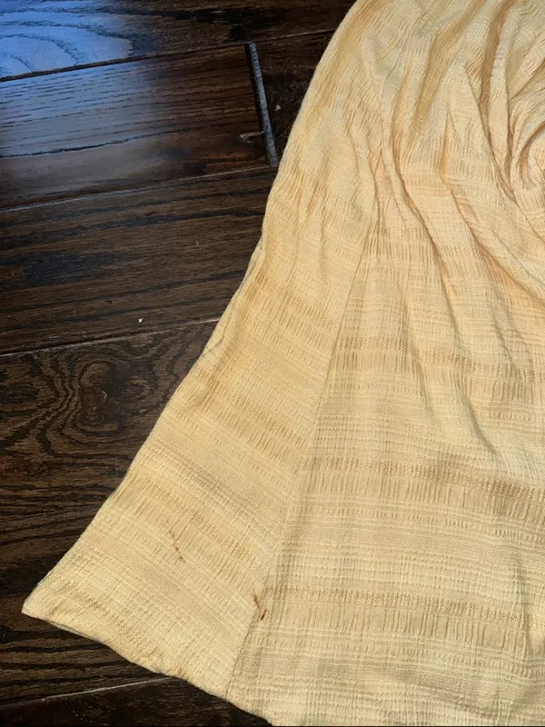 UP FRONT Vintage yellow maxi dress size medium has two Mari’s on bottom near hem - Image 8