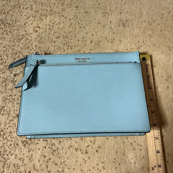 Kate Spade New York‎ Light Blue Saffiano Leather Triple Zip Crossbody Bag - Image 2