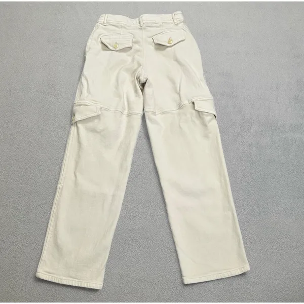 Wilfred Free‎ 4 Utility Cargo Pants Jeans Beige Pocket Straight Leg Aritzia High - Image 2