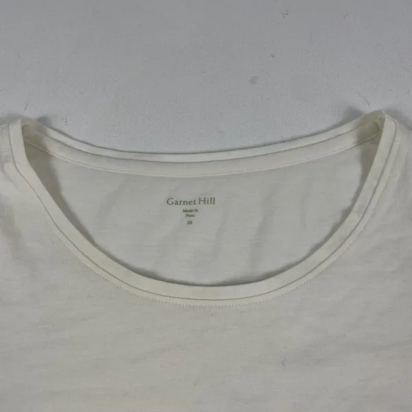 Garnet Hill Shirt Womens XS White Scoop Neck Long Sleeve Stretch Jersey‎ Basic - Image 3