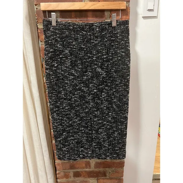 NWT Ann Taylor Marled Knit Pencil Skirt Black White Size 2 Work Office - Image 3