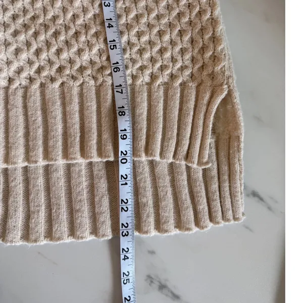 Altar'd‎ State Womens Cream Cable Knit V-Neck Sweater Vest High-Low Oversized M - Image 8