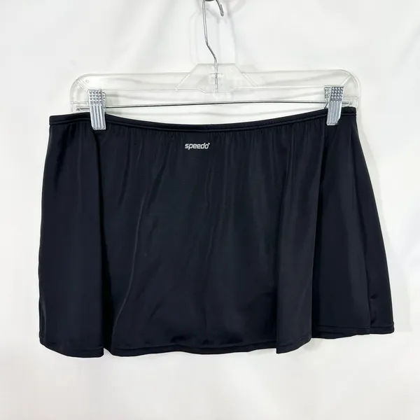 Speedo Size 14 Swim Skirt with Built-in Briefs Black Solid Modest Sporty 812 - Image 4