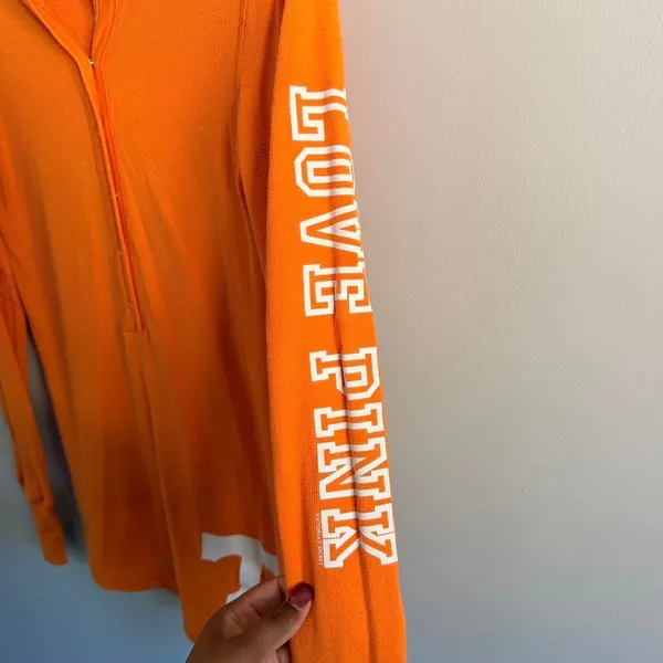 Y2k Orange Victoria'S Secret Pink University Of Tennessee Volunteers Thermal Top - Image 7