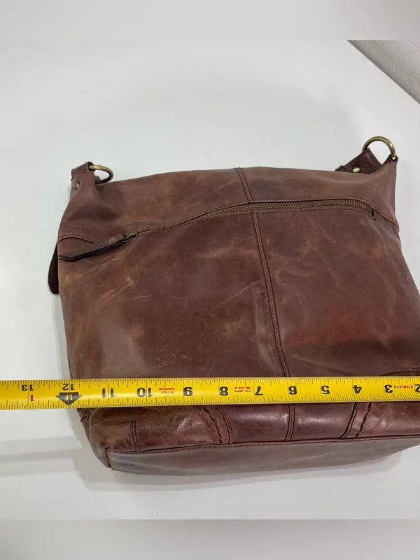 Diba True Leather Shoulder Bag Boho Slouchy Hobo Brown Whimsigoth Hippie Fairy - Image 8