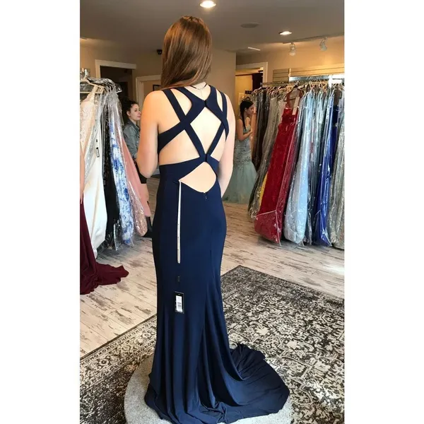 Faviana Formal/Prom Dress. Classic‎ & Elegant.Navy. Size 0 - Image 2