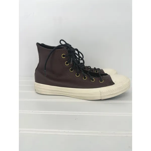 Converse Chuck Taylor All Star Leather High Top Sneakers Brown Men 5.5 Women 7.5 - Image 4