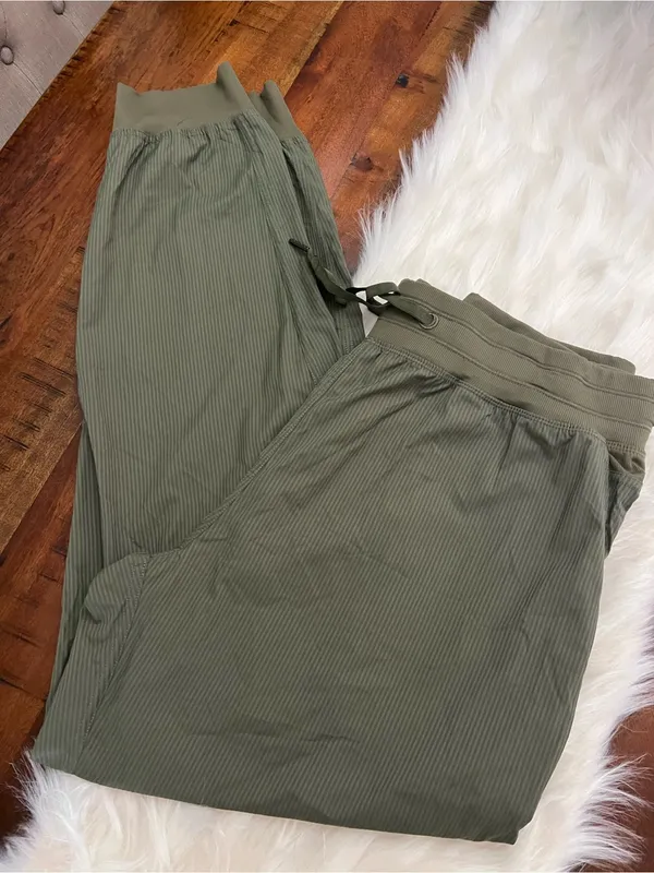 ZYIA Active Green Ribbed Joggers Pants XXXL 3X Stretch - Image 2