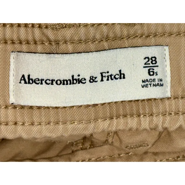 Abercrombie & Fitch Tan Beige Khaki Wide Leg Utility Cargo Pants Size 28 6 Short - Image 4