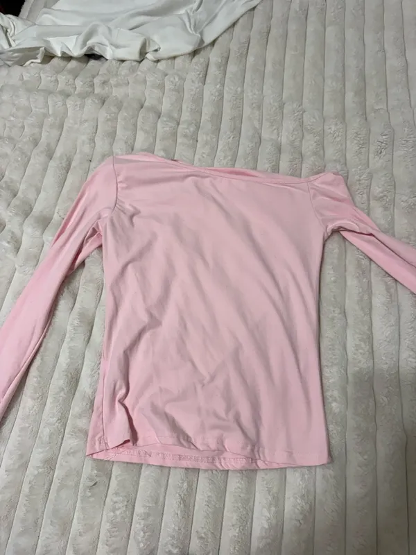 Shein Top Long Sleeve Pink S - Image 2