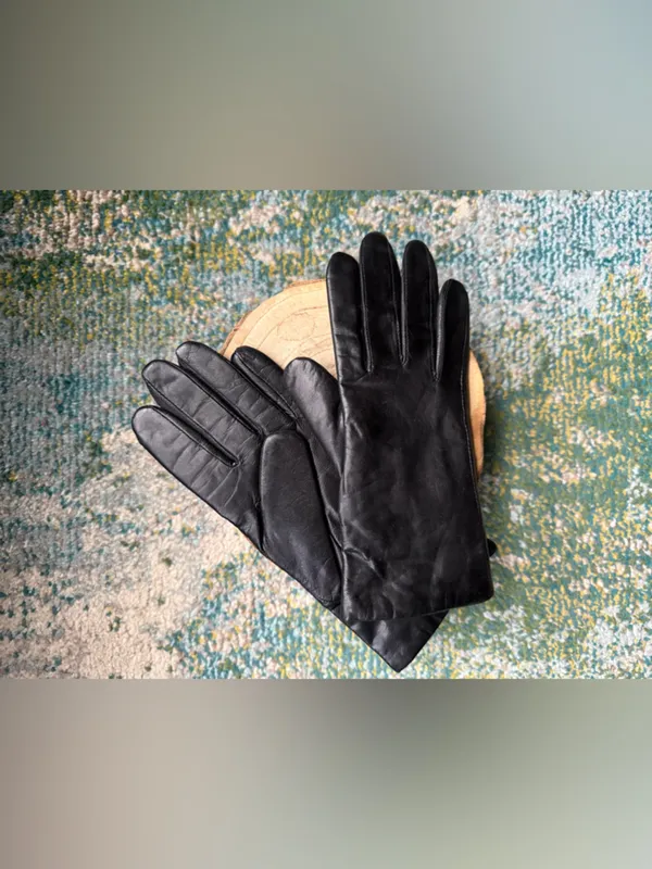 Vintage Accessories Thinsulate black leather gloves, size XL - Image 2