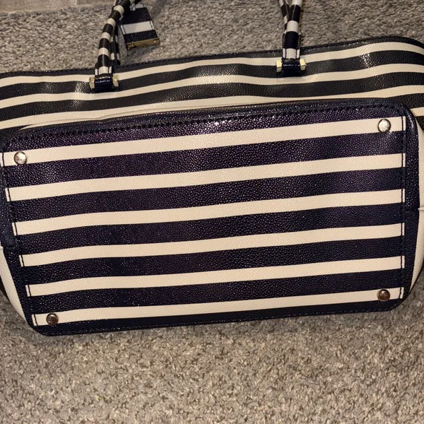 Kate Spade Cedar Street stripped Harmony tote bag in off shore blue and ivory - Image 11